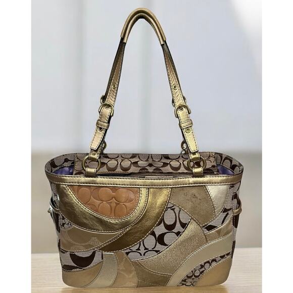 Y2K Coach 12740 Limited Edition Patchwork Gallery Tote & Wristlet - Picture 2 of 15